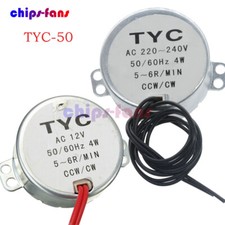 TYC-50 AC 12V/220V 5/6RPM 50/60Hz 4W CW/CCW Synchronous Motor For Microwave