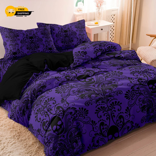 Gothic skull bedding set duvet - set,