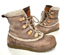 Ladies The ART Company Brown Leather Fleece Lined Lace-up  Boots Size UK 4