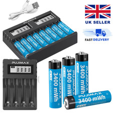 1.5V AA  Battery Charger AA Lithium Rechargeable  Batteries 3400mWh 1500 Cycles