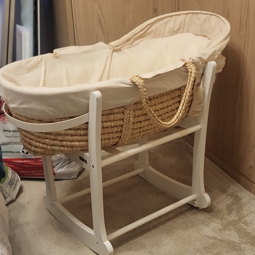 Wicker oval moses basket - basket, with