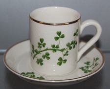 ARKLOW POTTERY IRELAND SHAMROCK A SOUVENIR OF IRELAND COFFEE CAN & SAUCER