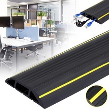 2M Cable Protector Floor Cable Cover Outdoor Black Rubber Wire Protector for Gym