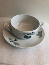 Rosenthal Group Germany CLASSIC ROSE COLLECTION Cherry Design Soup Bowl & Saucer