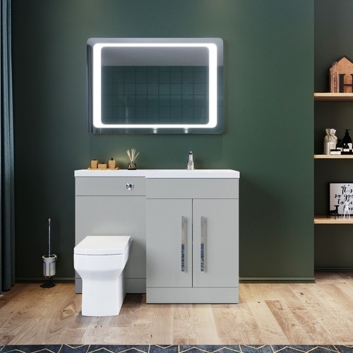 Grey bathroom vanity unit - grey,