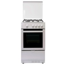 LPG Ready 50x50cm Depth Battery Ignition Gas Cooker + Lid FSD Statesman - White