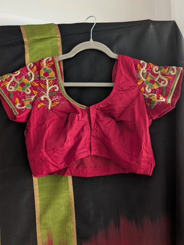 Black green maroon uppada - green, &