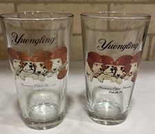 Set Of 2 Yuengling Beer Puppies Football Helmets Pottsville PA 16 oz Pint Glass