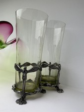 Absinthe glasses fairy la fee green tumbler tall cocktail green pewter verte uk