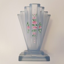 Bagley Blue Glass Art Deco