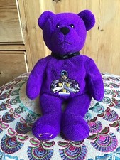 2000 Holy Bears Creed Christian Super Hero Purple Teddy Bear Soft Plush Toy 9"
