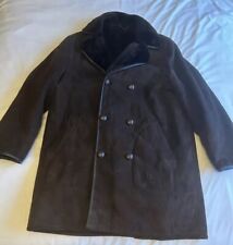 1960s Vietnam Vintage Military Sheepskin Shearling Borg Overcoat Borg Large