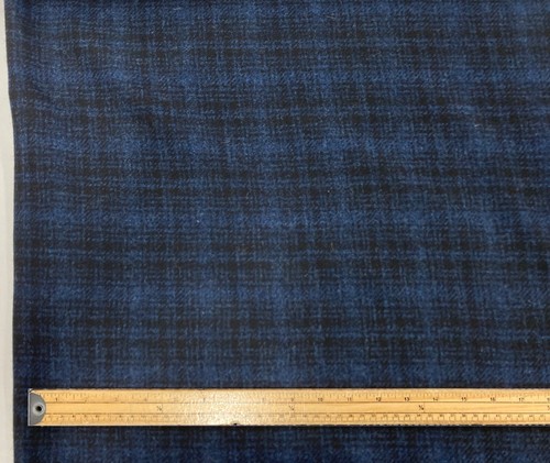 Wool plaid fabric dark navy - wool,