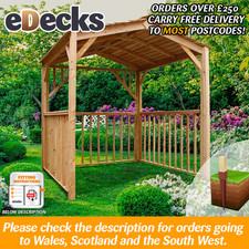 Softwood Atlas DIY Wooden Gazebo Kit Pressure Treated 2400 x 2400mm Garden