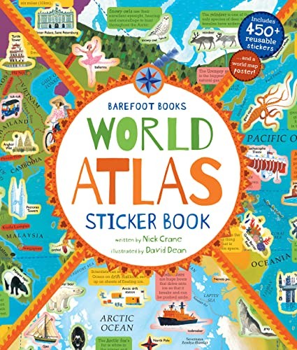 World atlas sticker book - world,