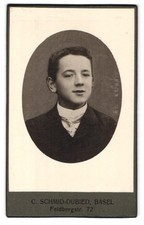 Photograph C. Schmid-Dubied, Basel, Feldbergstrasse 72, portrait young man in 