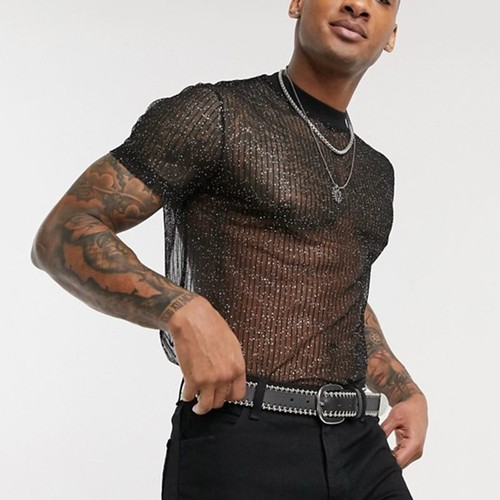Mens shiny sheer - shiny, shirt