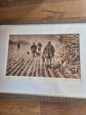 RARE,MICK CAWSTON,SIGNED,FRAMED,LARGE  SHOOTING PRINT,"A GOOD DAY OUT"