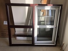 Used Double Glazed Brown UPVC Opening Window 1200mm x 1010mm