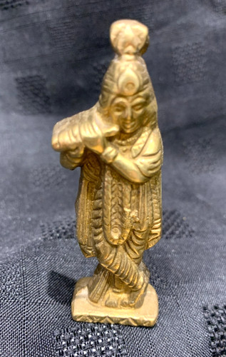 Vintage indian brass - vintage, krishna