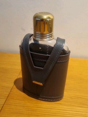 Vintage glass hip flask - glass, with