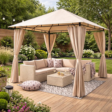 Gazebo With Curtains 2.45m