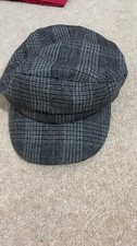 Baker boy style checked grey