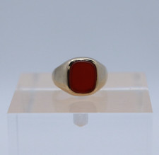9CT YELLOW GOLD RING WITH CARNELIAN SIZE K