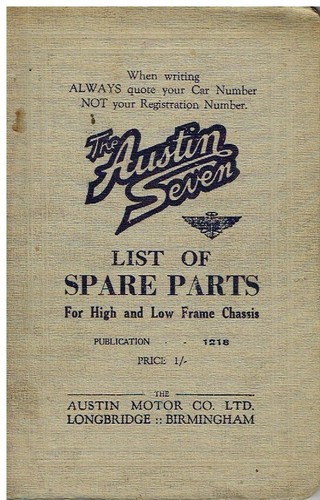 Austin seven low frame chassis - austin,