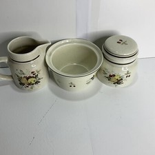 Royal Doulton Cornwall Lambeth Stoneware Sugar Dish, Milk Jar and Casserole