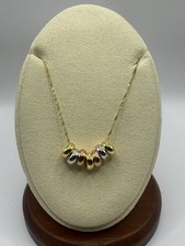 9ct Gold Tri Colour 18” Necklace