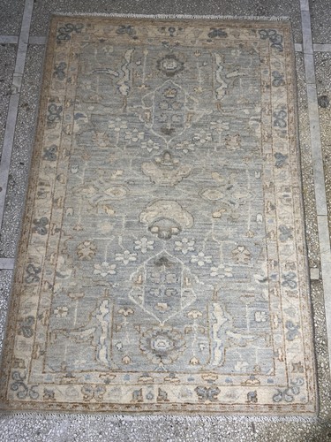 Oushak hand knotted aqua green - oushak,
