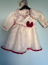 Spanish Romany cream embroidered beaded party dress & bolero 12/18 mths