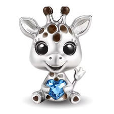 Giraffe Charm Bead 925 Sterling Silver
