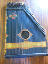 1800s  Antique Guitar Harp Zither Wooden stringed Instrument American French