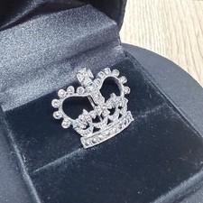 VINTAGE Crown Brooch Silver