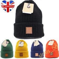 Mens Womens Winter Knitted Beanie Hat Cap Warm Thick Ski Cuffed Ribbed Soft