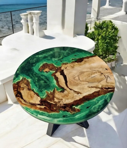 Handmade round green - round,