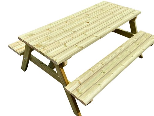 Wooden picnic table bench - picnic, table/bench