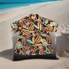 VTG Kamehameha Hawaiian Surfing Shirt Rayon Made in Hawaii  Size XL
