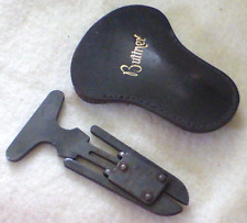 Great Vintage British Buttner Pipe Reamer & Original Leather Case, 1940s