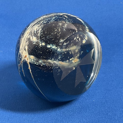 Mdina glass paperweight signed - mdina,