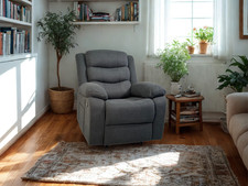 Grey recliner chair - grey, chair,