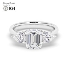 Emerald Diamond Trilogy Ring