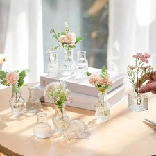 Mini Ribbed Glass Bud Vases