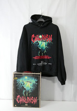 CHILDISH MENS LARGE BLACK ALIEN HOODIE, LIMITED EDITION, WITH BOX & STICKERS 