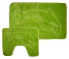 Bath Mats Luxury Quality Pedestal Dolphin Design Non-Slip 2 Piece Bathroom Rugs.