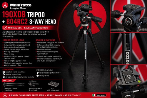 Manfrotto 190xdb tripod - 190xdb, +