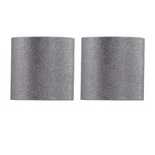 Set of 2 Grey Glitter 15cm Easy Fit Ceiling Light Shade Pendant Lightshades