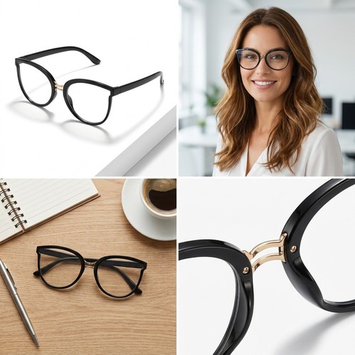 Clear cat eye glasses - clear,